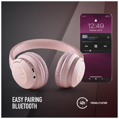 ARTICA GREED Cuffie Bluetooth Wireless, Senza fili, Leggere e pieghevoli, 40h, Rosa - Foto 5
