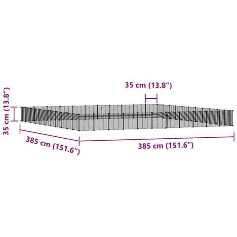 Gabbia Per Animali 44 Pannelli Con Porta Nera 35x35 Cm Acciaio - Foto 2