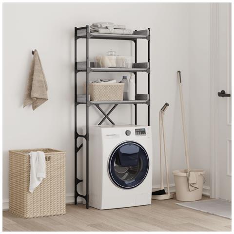 Scaffale Per Lavatrice Grigio Sonoma 67x25x163 Cm Multistrato - Foto 2