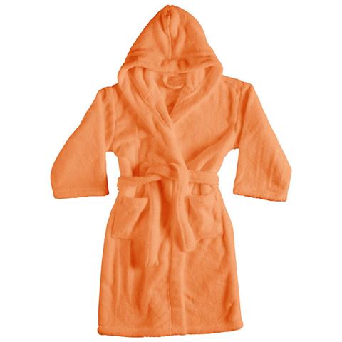 Accappatoio Con Cappuccio In Morbida Spugna Mod. Sophie Tinta Unita Vari Colori M Arancio - Foto 1