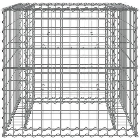 Cesto Gabbione Argento 70x70x65 Cm Ferro Zincato - Foto 2