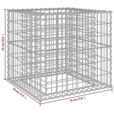 Cesto Gabbione Argento 70x70x65 Cm Ferro Zincato - Foto 5