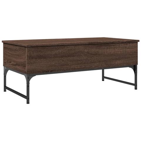 Tavolino Salotto Rovere Marrone 100x50x40cm Multistrato Metallo - Foto 2