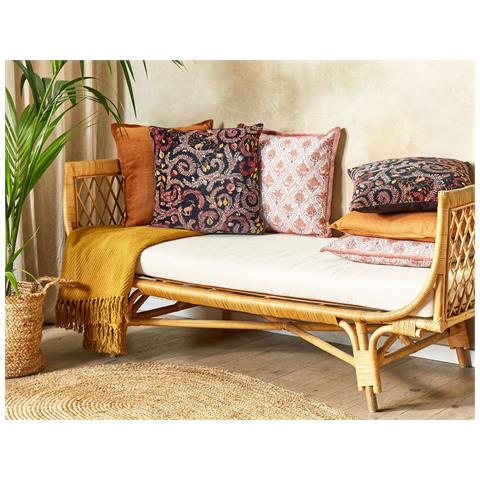 Cuscino Decorativo Ricinus Cotone 45 X 45 Cm Motivo Di Piante Nero - Foto 1