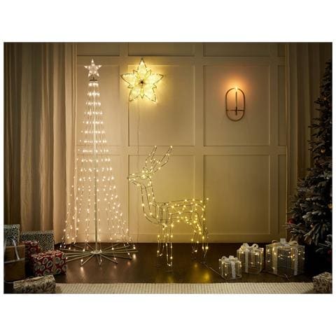 Set Di 3 Decorazioni Da Esterno Regali Di Natale Con Led Argento 25 Cm Arnes - Foto 1