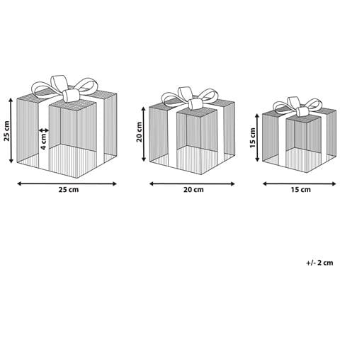 Set Di 3 Decorazioni Da Esterno Regali Di Natale Con Led Argento 25 Cm Arnes - Foto 5