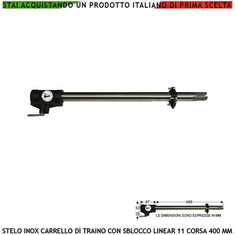 Tubo Acciaio Inox 942 Corsa 400 Mm Completo Di Carrello Di Traino Con Sblocco Emergenza A Chiave Ricambio Per Motori C - Foto 1
