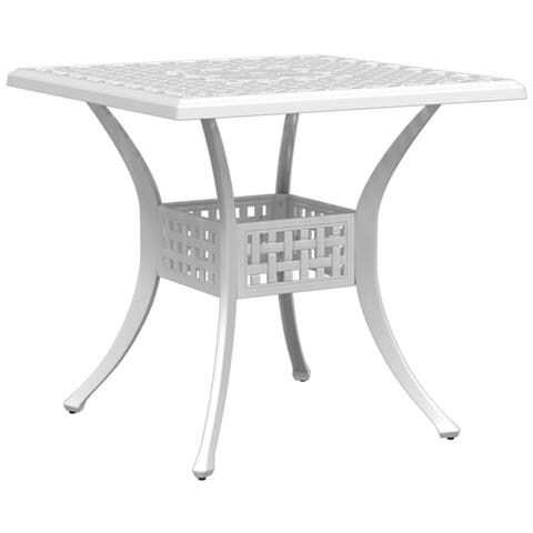 Tavolo Da Giardino Bianco 80x80x75 Cm In Alluminio Pressofuso - Foto 1