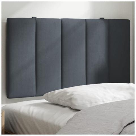 Cuscino Testiera Grigio Scuro 90 Cm In Velluto - Foto 1