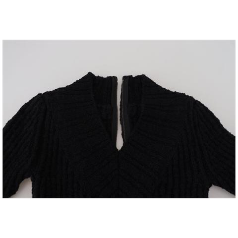 Abito Maglione Tubino Lavorato A Maglia Di Lana Nera - It36 - Xs - Foto 5