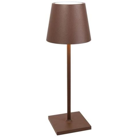 Lampada A Led Da Tavolo Poldina L Desk Corten Ricaricabile E Dimmerabile Con Batteria Fino A 12 Ore - Foto 1