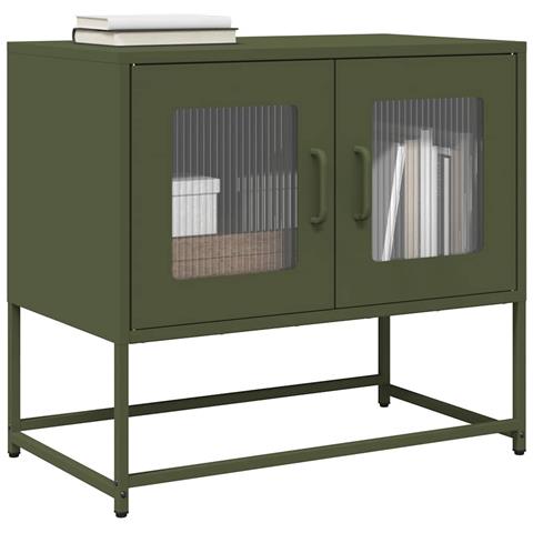 Mobile Tv Verde Oliva 68x39x60,5cm In Acciaio Laminato A Freddo - Foto 1