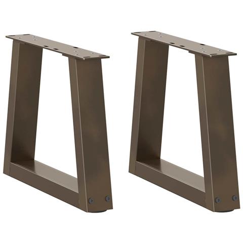 Gambe Per Tavolo Pranzo A V 2pz Naturale 40x(30-31,3)cm Acciaio - Foto 1