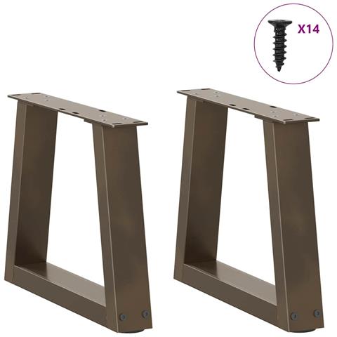 Gambe Per Tavolo Pranzo A V 2pz Naturale 40x(30-31,3)cm Acciaio - Foto 3