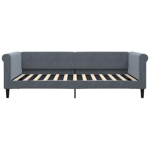 Letto Da Giorno Grigio Scuro 100x200 Cm In Velluto - Foto 3