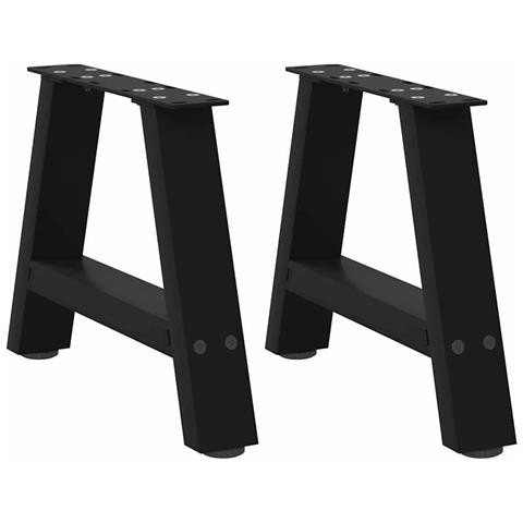 Gambe Tavolino Da Caffè A A 2 Pz Nero 50x(30-31) Cm In Acciaio - Foto 1