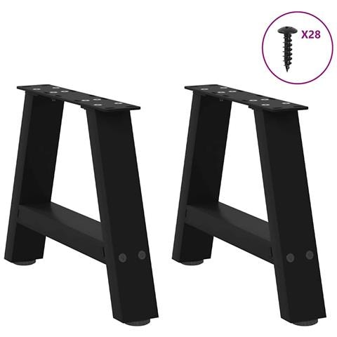 Gambe Tavolino Da Caffè A A 2 Pz Nero 50x(30-31) Cm In Acciaio - Foto 3