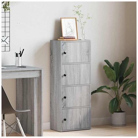 Libreria Grigio Sonoma 40x24x102 Cm In Legno Multistrato - Foto 3