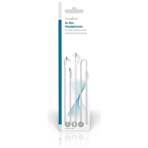 Cuffie Cablate Da 3,5 Mm Con Microfono E Controllo Del Volume 1,2 M, Bianco - Foto 5