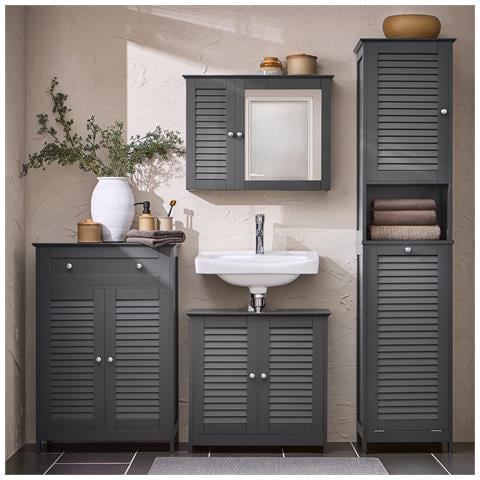 Colonna Bagno Con Portabiancheria 40x38x170cm Bzr124-dg - Foto 7