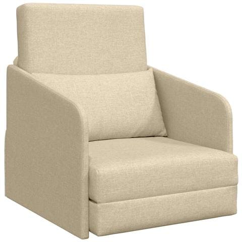 Divano Letto 2 in 1 Panna 65x80x83 cm Tessuto - Foto 1