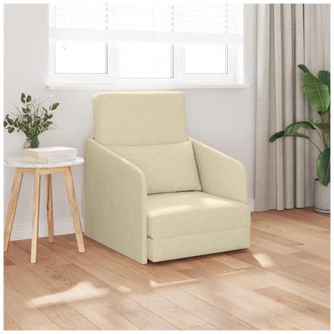 Divano Letto 2 in 1 Panna 65x80x83 cm Tessuto - Foto 2