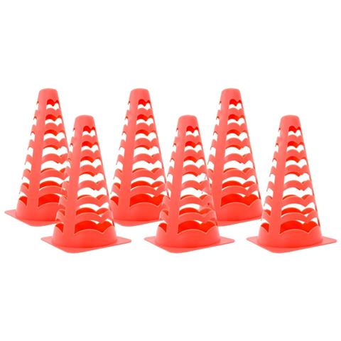 Coni da Calcio 6 pz Impilabili Arancioni 13x13x22,5 cm - Foto 1