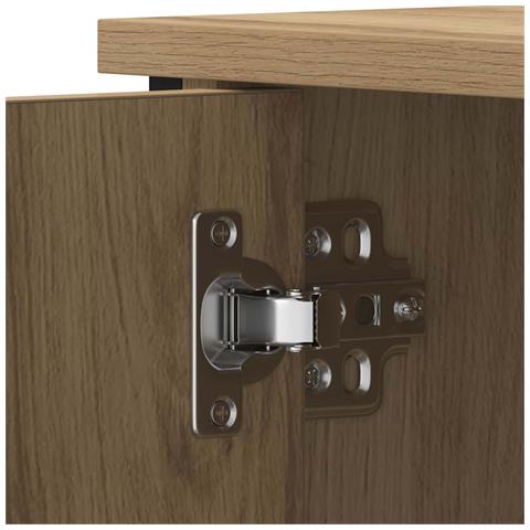 Mobile TV  in rovere artigianale 80x40x50 cm in legno ingegnerizzato e acciaio - Foto 9