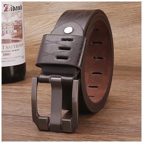 Set Di 3 Cinture Da Uomo In Pelle Pu Con Fibbia Ad Ardiglione In Lega - Foto 2