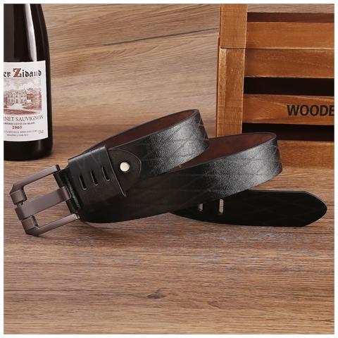 Set Di 3 Cinture Da Uomo In Pelle Pu Con Fibbia Ad Ardiglione In Lega - Foto 5