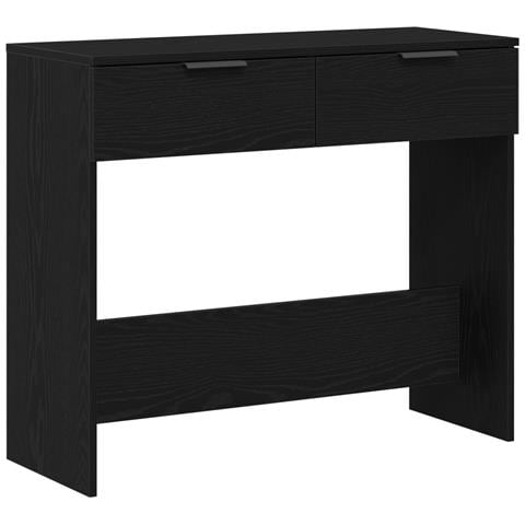 Tavolino Nero Rovere 90x36x75 cm Legno ingegnerizzato - Foto 1