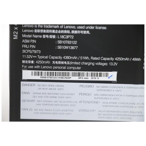 5B10W13877 ricambio per laptop Batteria - Foto 2