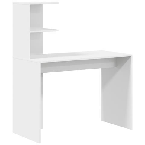 Scrivania Bianca Bianca MDF Compatta Intarsi Decorativi - Foto 1