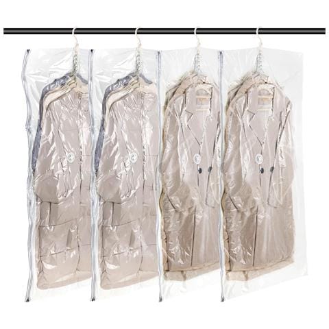 Sacchi Sottovuoto Per Abiti Appesi 135x70 Cm Set Da 4 Pezzi Trasparenti - Foto 1