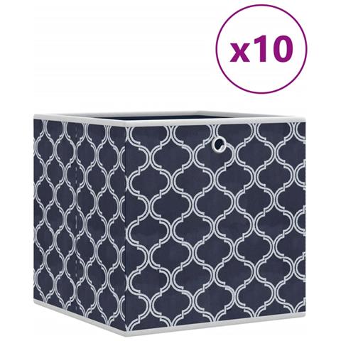 Scatole Portaoggetti 10 pz Blu 32x32x32cm Tessuto non Tessuto - Foto 1