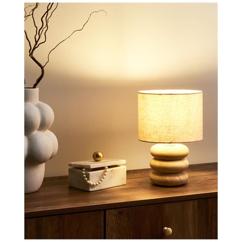 Lampada Da Tavolo Betwa Legno Di Mango Marrone Chiaro - Foto 1
