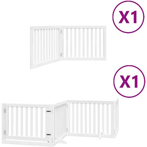 Cancello Cani Porta Pieghevole Bianco 6 Pannelli 480 cm Pioppo - Foto 1