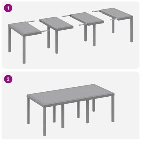 Set da Pranzo per Giardino 7 pcs Grigio chiaro Rattan Polt - Foto 9