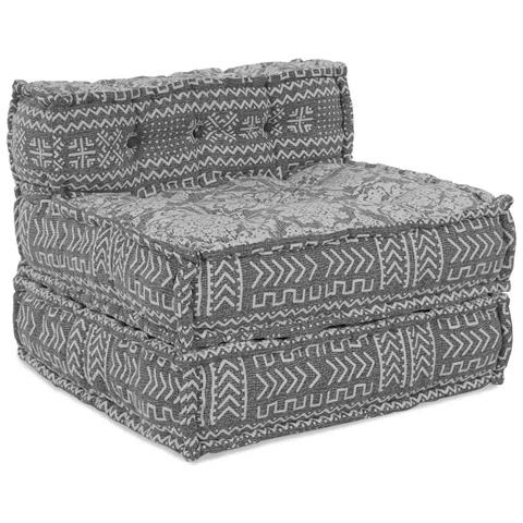 Pouffe Geometrico Grigio chiaro 70 x 70 x 54 cm Tessuto - Foto 1