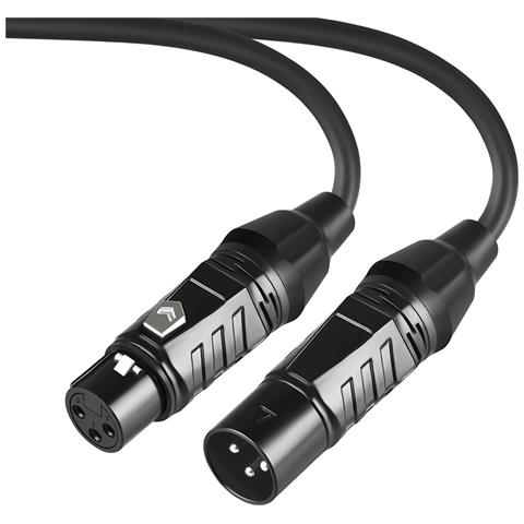 Cavo Xlr Per Microfono Live - Cavo Microfono Maschio-femmina Per Mixer, Amplificatore, Altoparlante Black 10 M - Foto 1