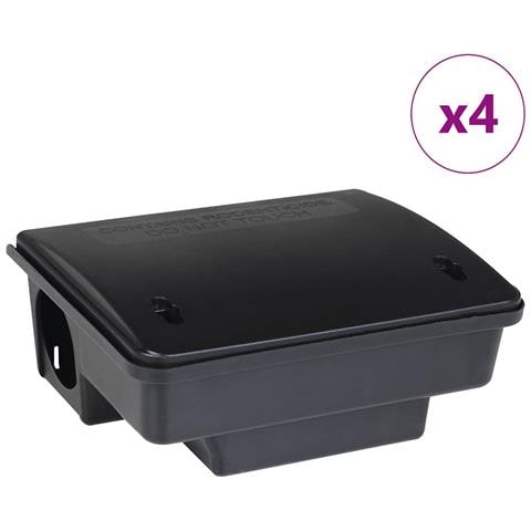 Trappole per Topi 4 pz Nere 23x19x9,5 cm - Foto 1