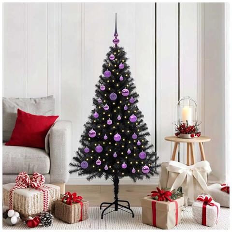 Albero di Natale con 150 LED con supporto Nero 150 cm PVC - Foto 2