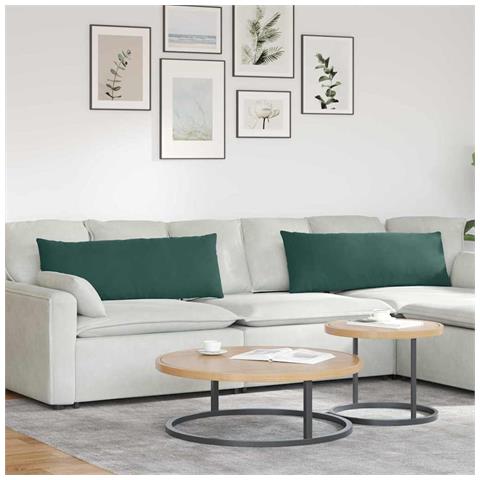 Cuscini da Divano 2 pcs Verde Scuro 120 x 40 cm - Foto 2