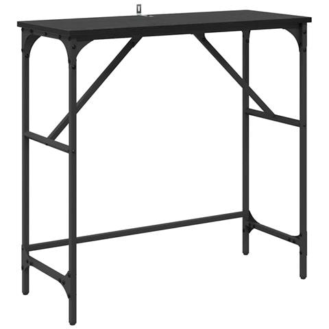 Tavolo consolle Rovere Nero 75 x 32 x 75 cm Legno multistrato - Foto 1
