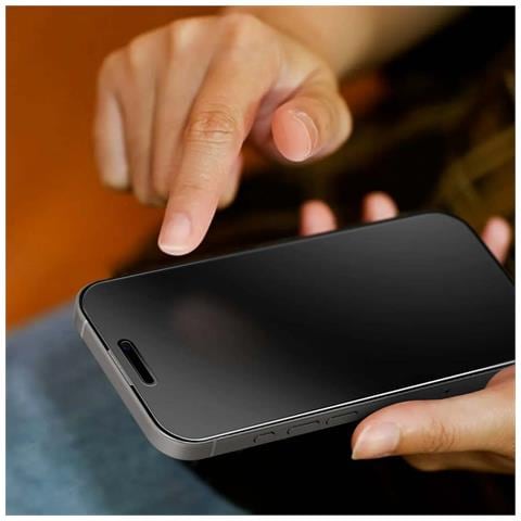 Vetro Temperato Per Iphone 15 Pro Max Modello Easyshield 2 Pezzi Ultra Resistente, Nero Trasparente - Foto 5
