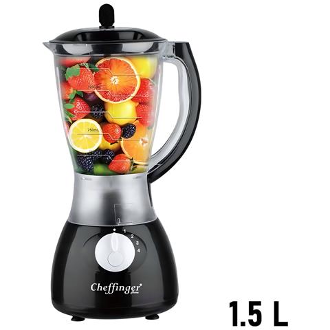 Frullatore 1,5l 1000w A 4 Velocità Con Tritatutto A 6 Lame In Acciaio Inossidabile, Nero - Foto 5