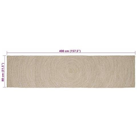 Tappeti per area Rettangolare Naturale e Bianco 80 x 400 cm - Foto 8