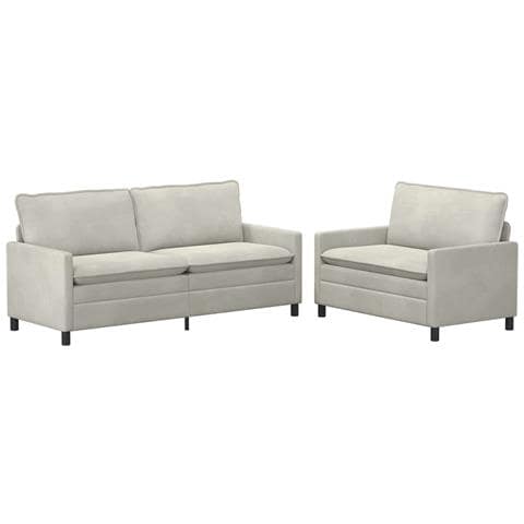 Set di divani 2 pcs Crema Velluto - Foto 1