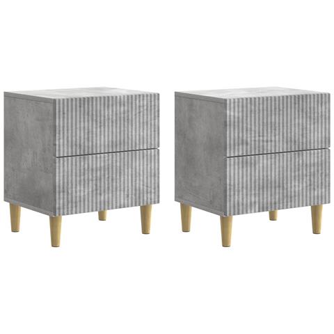 Armadio da Notte 2 pcs Grigio Cemento 43 x 34,5 x 48 cm - Foto 1