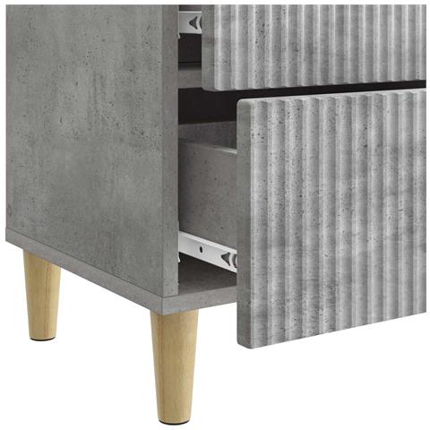 Armadio da Notte 2 pcs Grigio Cemento 43 x 34,5 x 48 cm - Foto 9